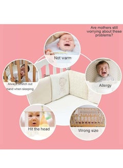 DUNISO 6 Pieces of  Baby anti collision bed fence pads, unisex pure cotton rectangular surround pad for children's bed protection, soft, breathable, anti collision, 30 * 30cm  - Image 4
