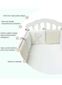 DUNISO 6 Pieces of  Baby anti collision bed fence pads, unisex pure cotton rectangular surround pad for children's bed protection, soft, breathable, anti collision, 30 * 30cm  - Image 3