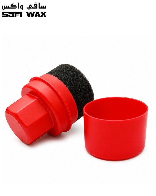 Safi Wax Foam Tyre Dressing Applicator Sponge with Protective Storage Cap Ergonomic Grip for Tyre Shine Wax Dressing Polish Trim Restorer Car Detailing Foam Applicator for Tyres Plastic Trim Rubber Vinyl Leather and Interior Care. - Image 1