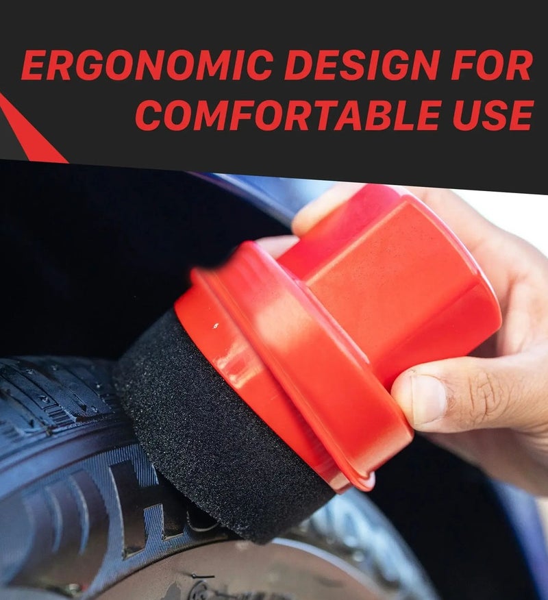 Safi Wax Foam Tyre Dressing Applicator Sponge with Protective Storage Cap Ergonomic Grip for Tyre Shine Wax Dressing Polish Trim Restorer Car Detailing Foam Applicator for Tyres Plastic Trim Rubber Vinyl Leather and Interior Care. - Image 5
