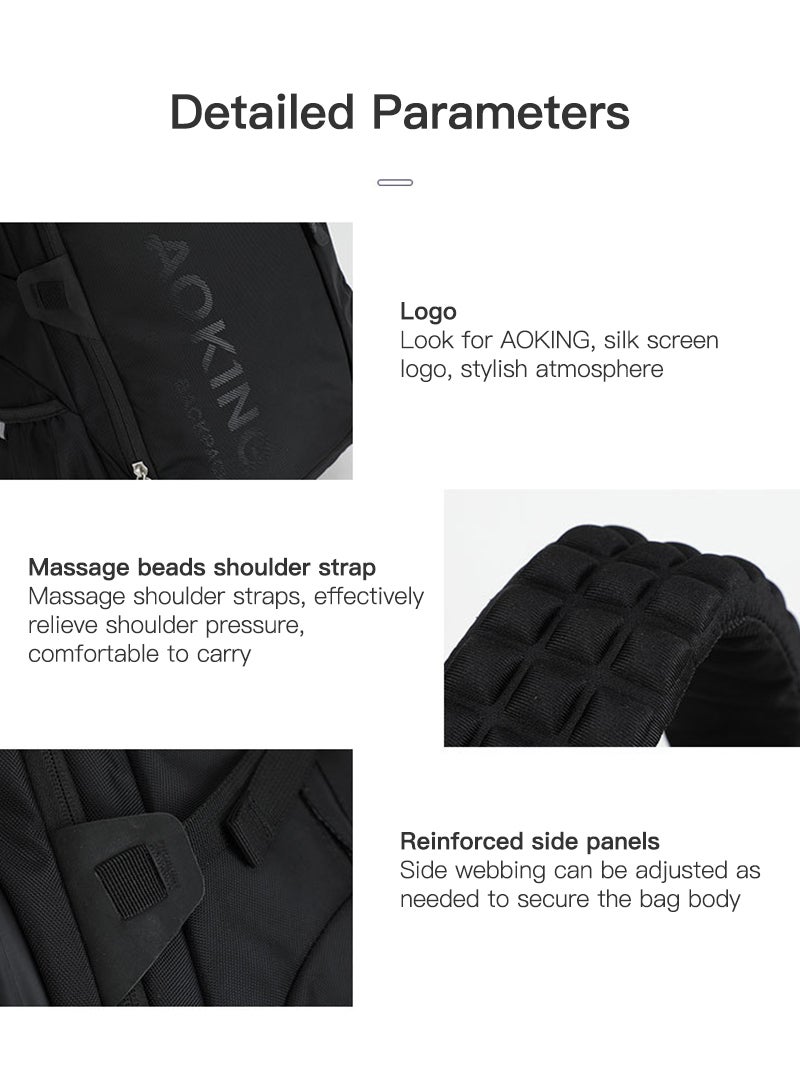 شاربدو حقيبة ظهر كاجوال للسفر والعمل للرجال مقاس 33 × 19 × 47.5 سم - Image 4