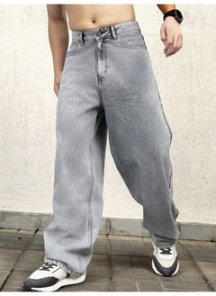 Hubberholme Men Grey Jeans - Baggy Loose Fit for Casual Style  - Image 2