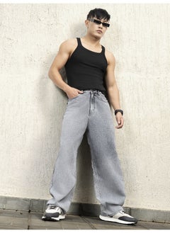 Hubberholme Men Grey Jeans - Baggy Loose Fit for Casual Style  - Image 1