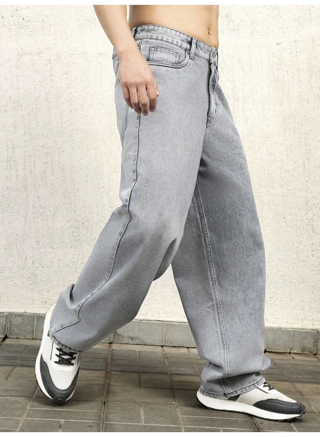 Hubberholme Men Grey Jeans - Baggy Loose Fit for Casual Style