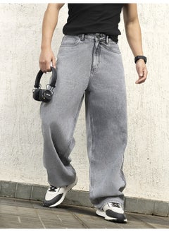 Hubberholme Men Grey Jeans - Baggy Loose Fit for Casual Style  - Image 3