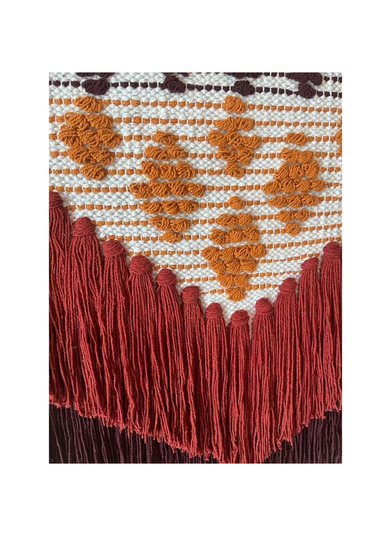 TSUKUYOMI TSUKUYOMI Pack of 1 Small Hand Made Wall Hanging Macrame Bohemian Nordic Woven Decor Tapestry Hippie Beautiful Geometric Art 12 x 22 Inch SM Red 003  - Image 4
