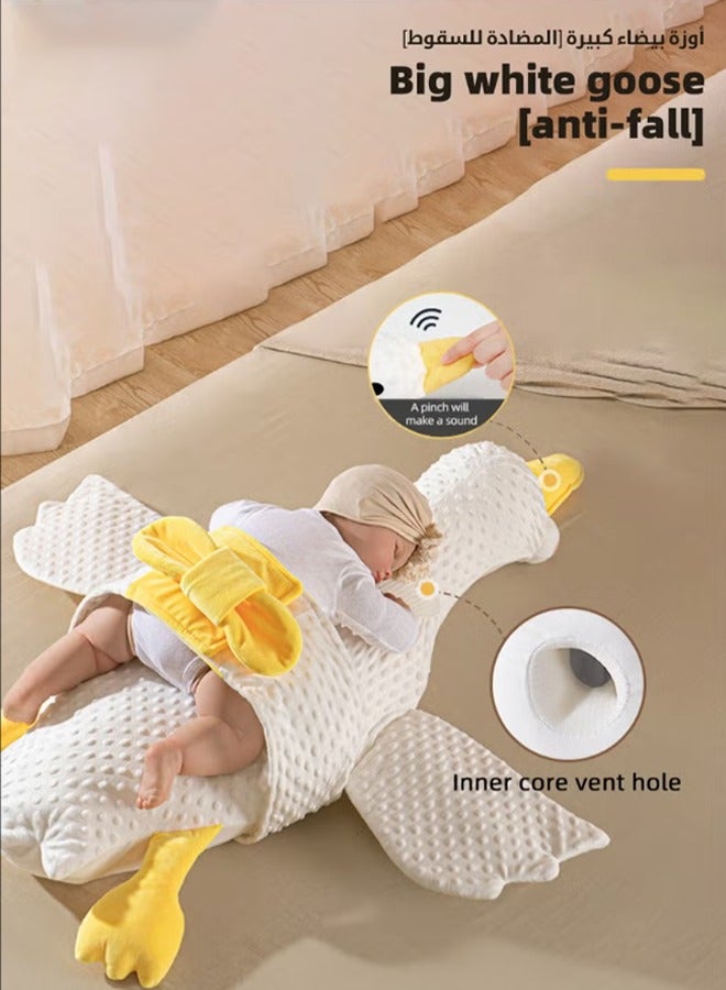 Soft Breathable Infant Nursling Pillows with Soothing Doll Attachment, Designed for Flatulence Relief and Enhanced Toddler Sleep Giant White Goose-Shaped Baby Comfort Pillow  - Image 2