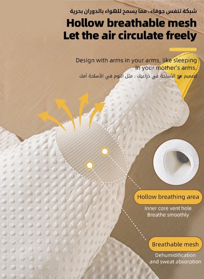Soft Breathable Infant Nursling Pillows with Soothing Doll Attachment, Designed for Flatulence Relief and Enhanced Toddler Sleep Giant White Goose-Shaped Baby Comfort Pillow  - Image 3