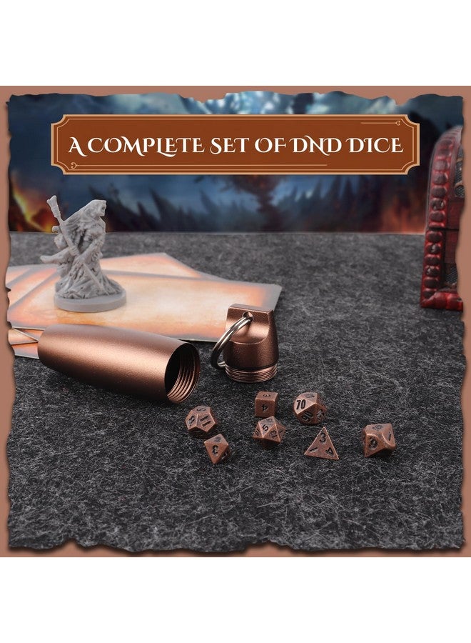 Byhoo Golden Mini DND Dice Set, DND Metal Tiny Mini Small Dice Set with DND Keychain Dice Case, Durable Portable Mini DND Dice Set, DND Holder Case, DND Accessories Gift for Tabletop RPG Board Games  - Image 5