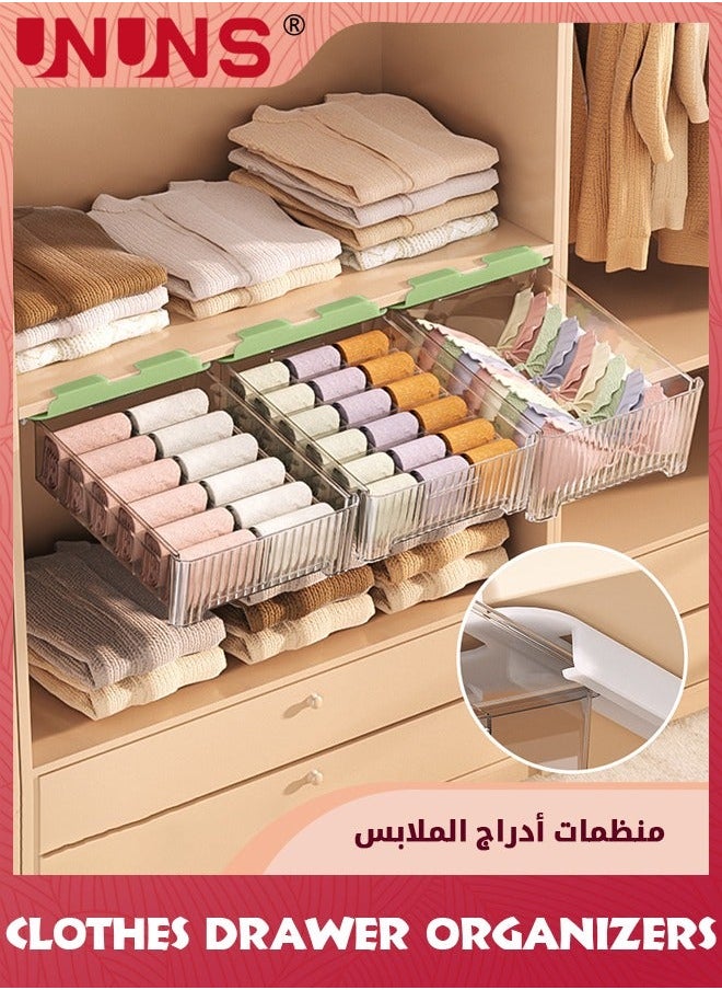 UNUNS Underwear Organizer Drawer for Closet,18 Cells Under Shelf Basket with Detachable Divider,Closet and Storage Box Bras,Socks,Ties,Belts,Hanging Style,Green,1 Pcs  - Image 4