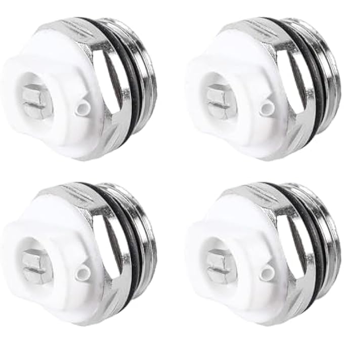 PACK OF 4 BLEED VALVE FOR BSP TYPE AUTOMATIC BLEEDING SYSTEM CONVENTIONAL RADIATOR IN COMPACT 1/2 INCH SIZE QUICK INSTALLATION - Image 1