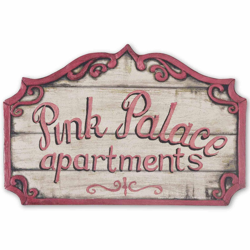 Open Road Brands Coraline Pink Palace Apartments Decorative Wood Wall Decor Vintage Coraline Sign for Home - Image 2