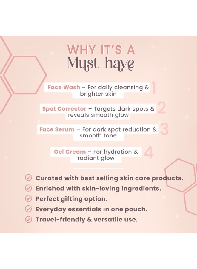 Glamveda 2% Kojic Acid 4 Step Skincare Set  – Facewash 150ml,  Serum 30ml& Cream 50g,3% Kojic Acid  Spot Corrector 30g,| Remove Dark Spots, Pigmentation, Acne Scars & Melasma | Evens Skin Tone - Image 3