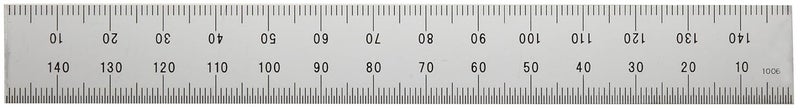 Mitutoyo 182111 Steel Rule 150mm Tempered Stainless Steel Satin Chrome Finish 1mm 05mm Graduations 12mm Thick x 19mm Wide Clear EasytoRead Markings - Image 2