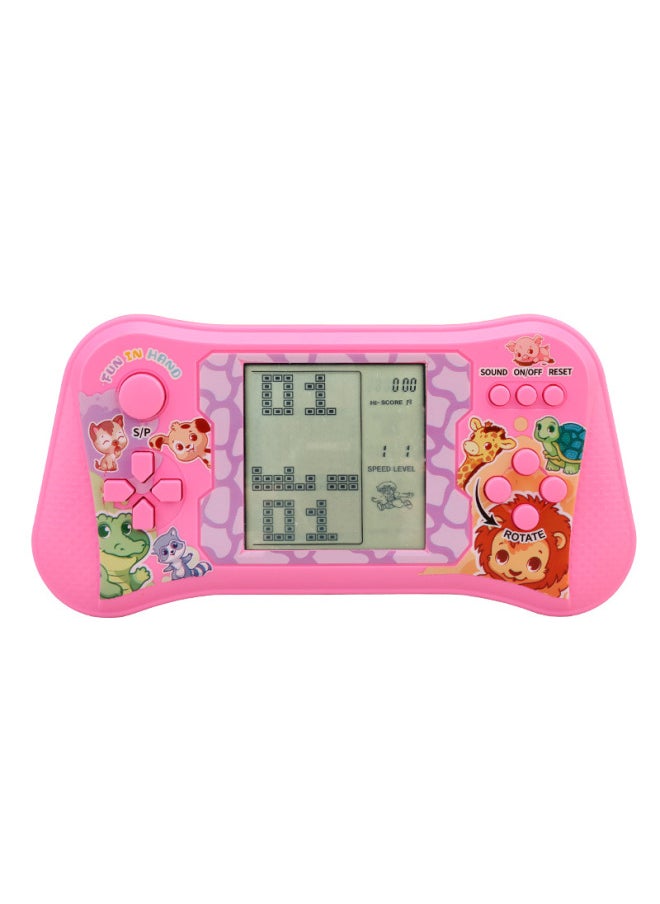 Nostalgic Handheld Electronic Game Machine Handheld Retro Upgrade Large Screen Classic Tetris Mini TEMU-Color:HC-10110 Chinese Pink
