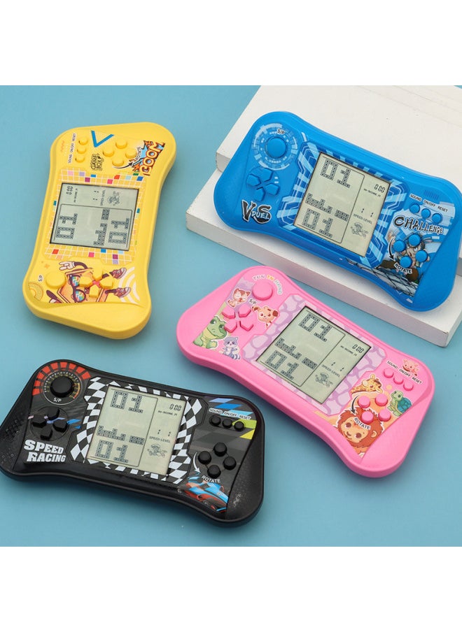 Nostalgic Handheld Electronic Game Machine Handheld Retro Upgrade Large Screen Classic Tetris Mini TEMU-Color:HC-10110 Chinese Pink