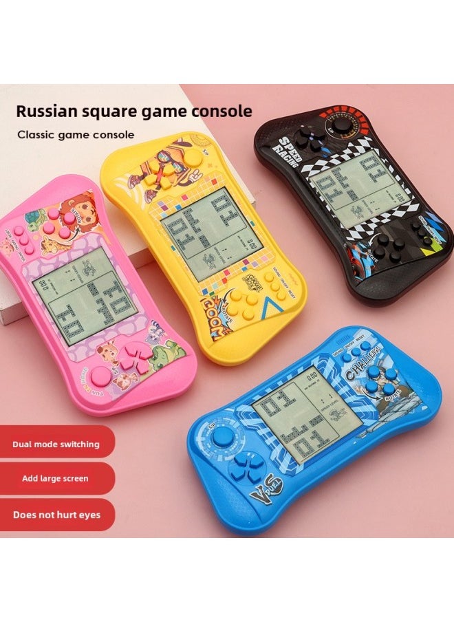 Nostalgic Handheld Electronic Game Machine Handheld Retro Upgrade Large Screen Classic Tetris Mini TEMU-Color:HC-10110 Chinese Pink