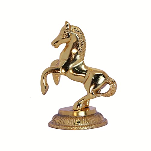 Kridaykraft تمثال حصان قافز بتشطيب ذهبي من كريدياكرافت للثروة والدخل والمستقبل المشرق وفينج شوي وفاستو (8.5 X 6.5 X 12 سم، ذهبي) - Image 4