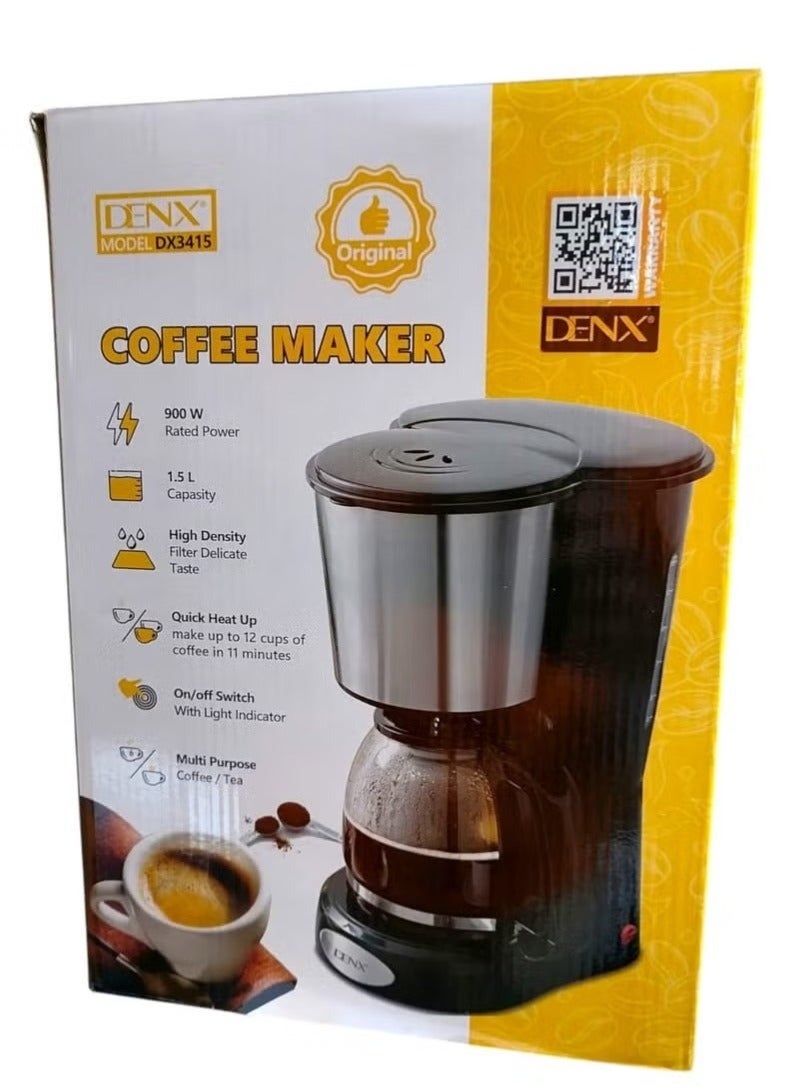Denx Automatic coffee maker Multifunction 1.5 liter capacity 900 W power DX3415 - Image 2