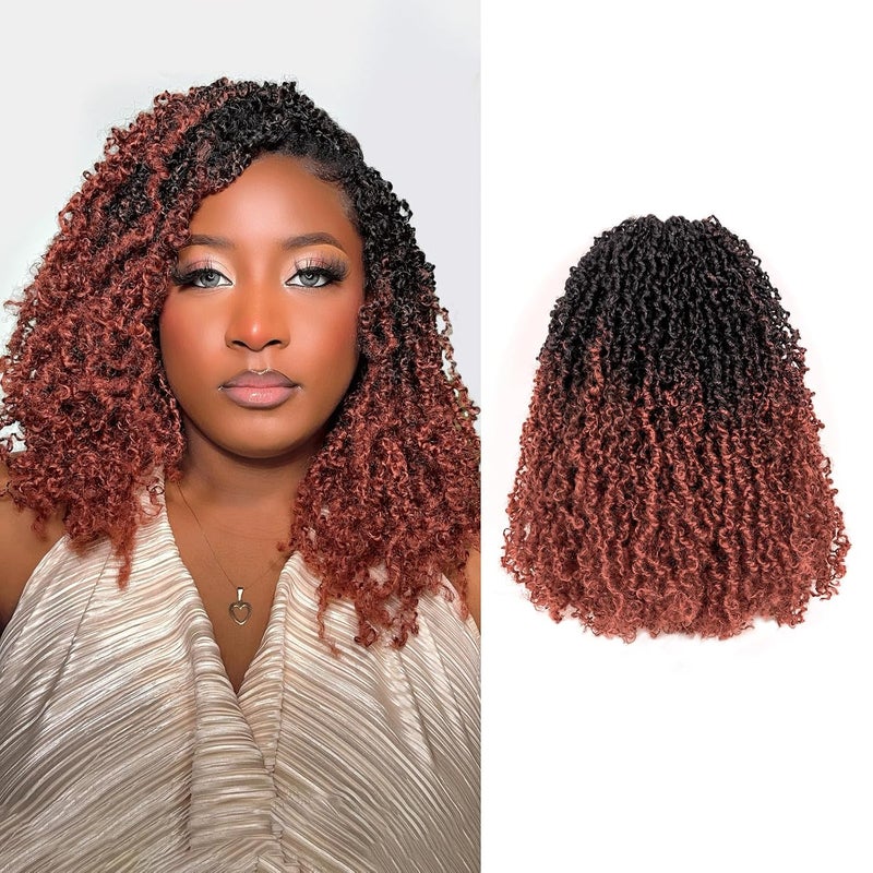 ToyoTress Toyotress Yanky Twist Crochet Hair  12 Inch 8 Packs 30 StrandsPcs Fluffy Spring Mini Twist Short Bob Passion Twist Ombre Ginger PreLooped Crochet Braids Braiding Hair 12 Inch OT3508P