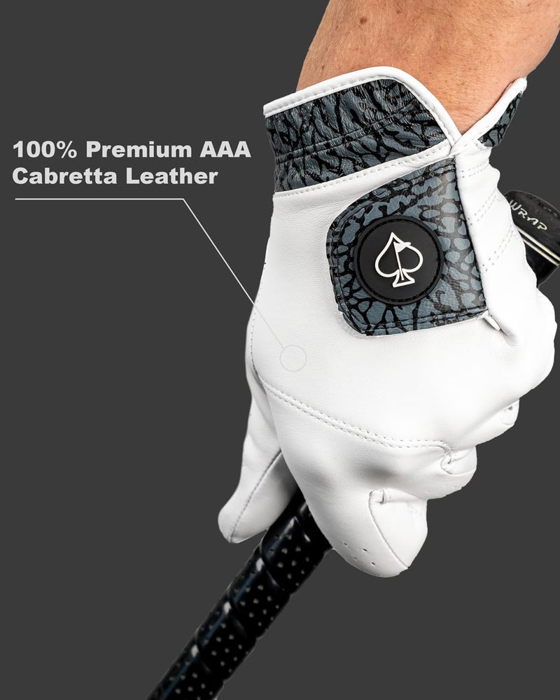 Pins & Aces - Palm Sunday Golf Glove Design - Premium AAA Cabretta Leather, Long-Lasting Durable Tour Glove for Men or Women - Premium Leather Golf Glove Left & Right Hand (Medium, Left) - Image 3