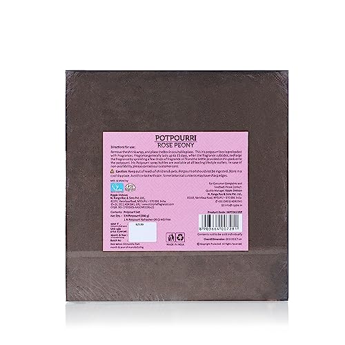 Iris Home Fragrances Rose Peony Potpourri in a Wooden Box- 340g with 5ml Refresher Oil Free - Image 4