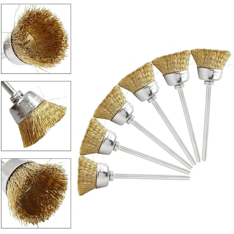 15 Wire Brushes, Wire Brush Wheel, Mini Brass Brushes for Rotary Tools - Image 3