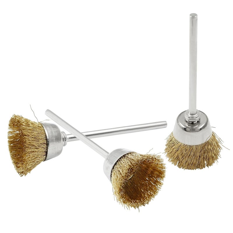 15 Wire Brushes, Wire Brush Wheel, Mini Brass Brushes for Rotary Tools - Image 1