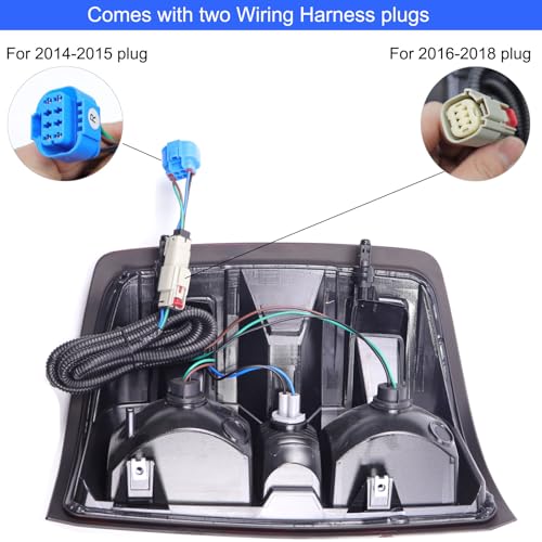 MOCW Right Tail Light Compatible with 2014-2018 Chevrolet Silverado 1500 2500 HD 3500HD, GMC Sierra 3500 HD Taillight Brake Lamps Halogen Bulb and Harness Included, Right Passenger Side - Image 3