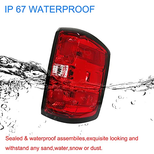 MOCW Right Tail Light Compatible with 2014-2018 Chevrolet Silverado 1500 2500 HD 3500HD, GMC Sierra 3500 HD Taillight Brake Lamps Halogen Bulb and Harness Included, Right Passenger Side - Image 5