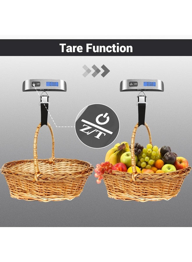 دكتور ميتر ميزان أمتعة من Dr.meter Travel Essentials، ميزان أمتعة بإضاءة خلفية، شاشة LCD، 110 رطل/50 كجم، ميزان إلكتروني، ملحقات سفر بريدية رقمية، مقبض مطلي بالمطاط، مستشعر درجة الحرارة، فضي  - Image 4