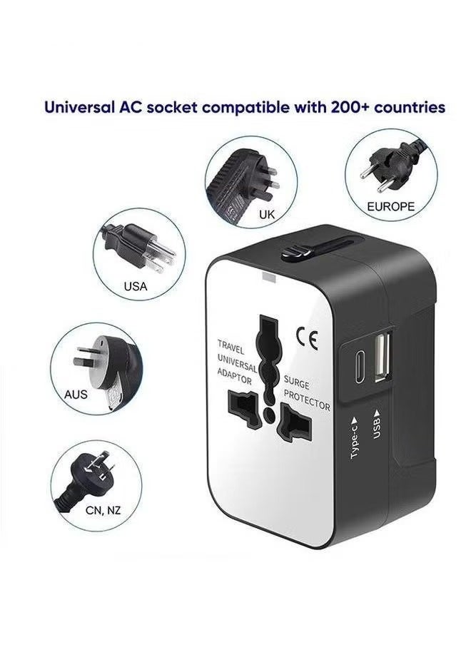 HOMESTAR Universal Travel Adapter with (Type C+USB) 2 USB Ports & AC Outlet, International Plug Converter, Type C/A/G/I All in One Wall Charger Worldwide Adaptor for US to EU UK AUS Asia  - Image 4