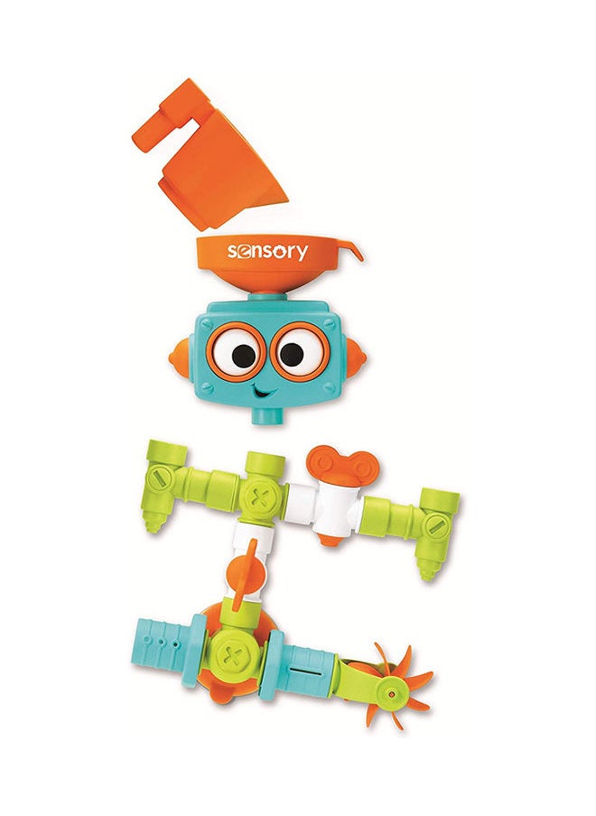Sensory Plug And Play Plumber Set 16 Piece Bath Robot Toy - Multicolor