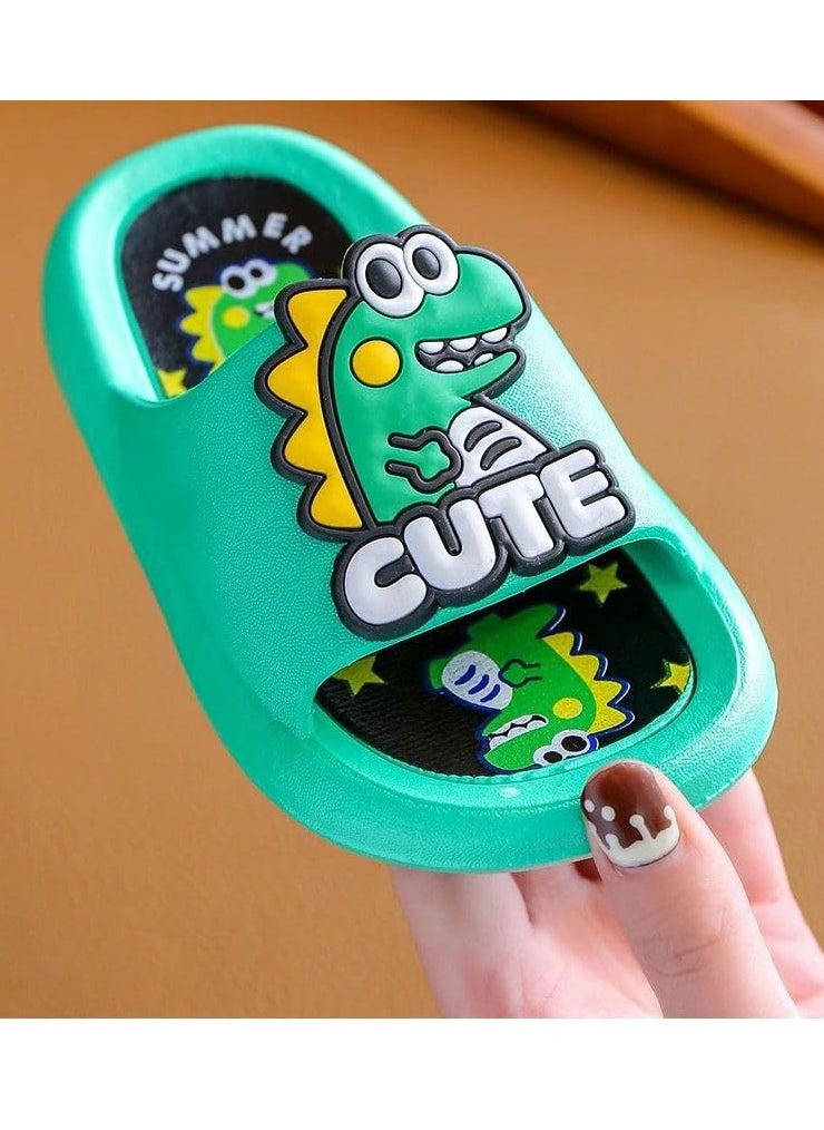 QSHOP - Cute Dinosaur Slide Sandals for Kids Boys Girls Non-Slip Quick Dry Shower Slippers Open Toe Shoes for Indoor Outdoor Beach Bathroom Children's slippers - Image 1