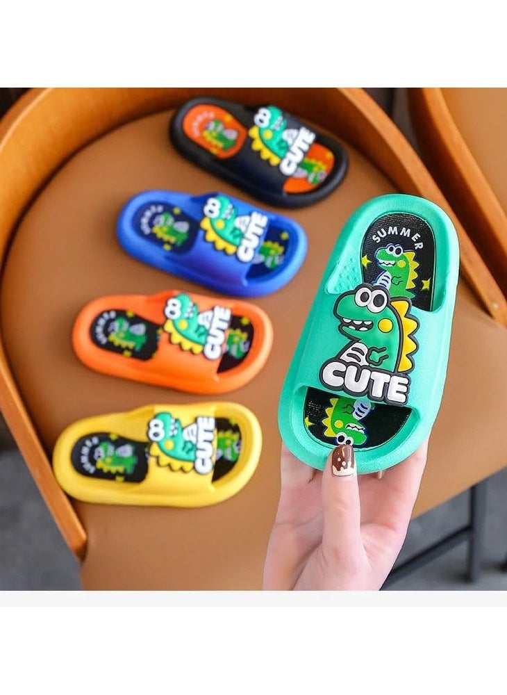 QSHOP - Cute Dinosaur Slide Sandals for Kids Boys Girls Non-Slip Quick Dry Shower Slippers Open Toe Shoes for Indoor Outdoor Beach Bathroom Children's slippers - Image 1