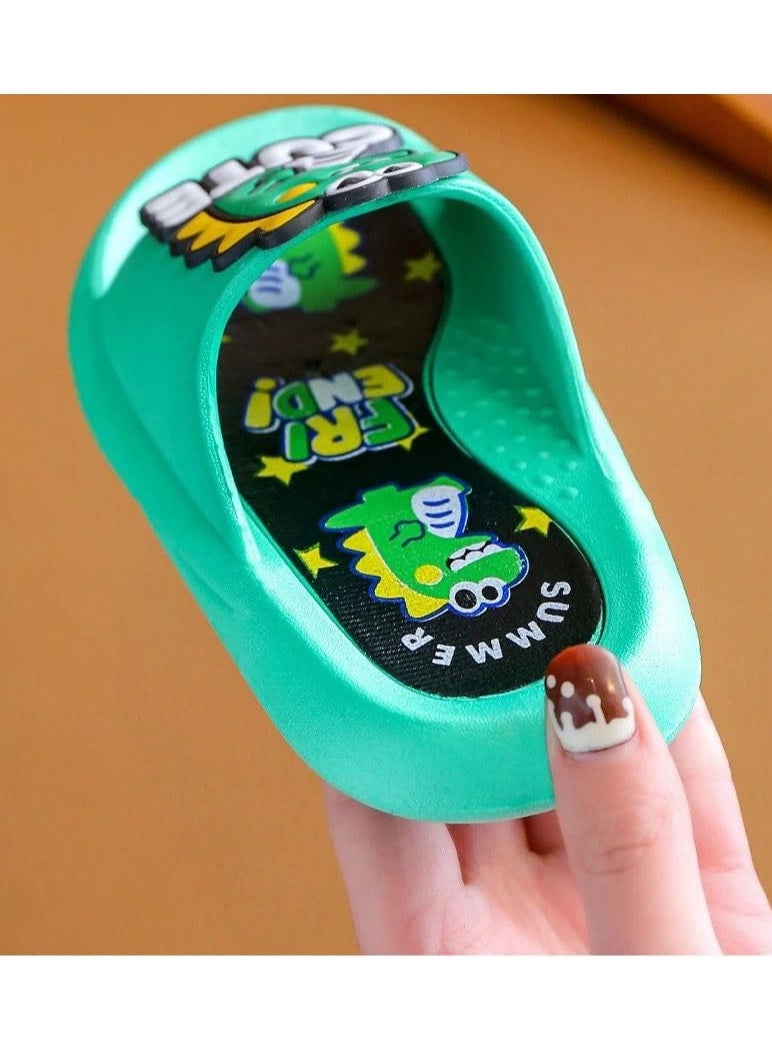 QSHOP - Cute Dinosaur Slide Sandals for Kids Boys Girls Non-Slip Quick Dry Shower Slippers Open Toe Shoes for Indoor Outdoor Beach Bathroom Children's slippers - Image 1