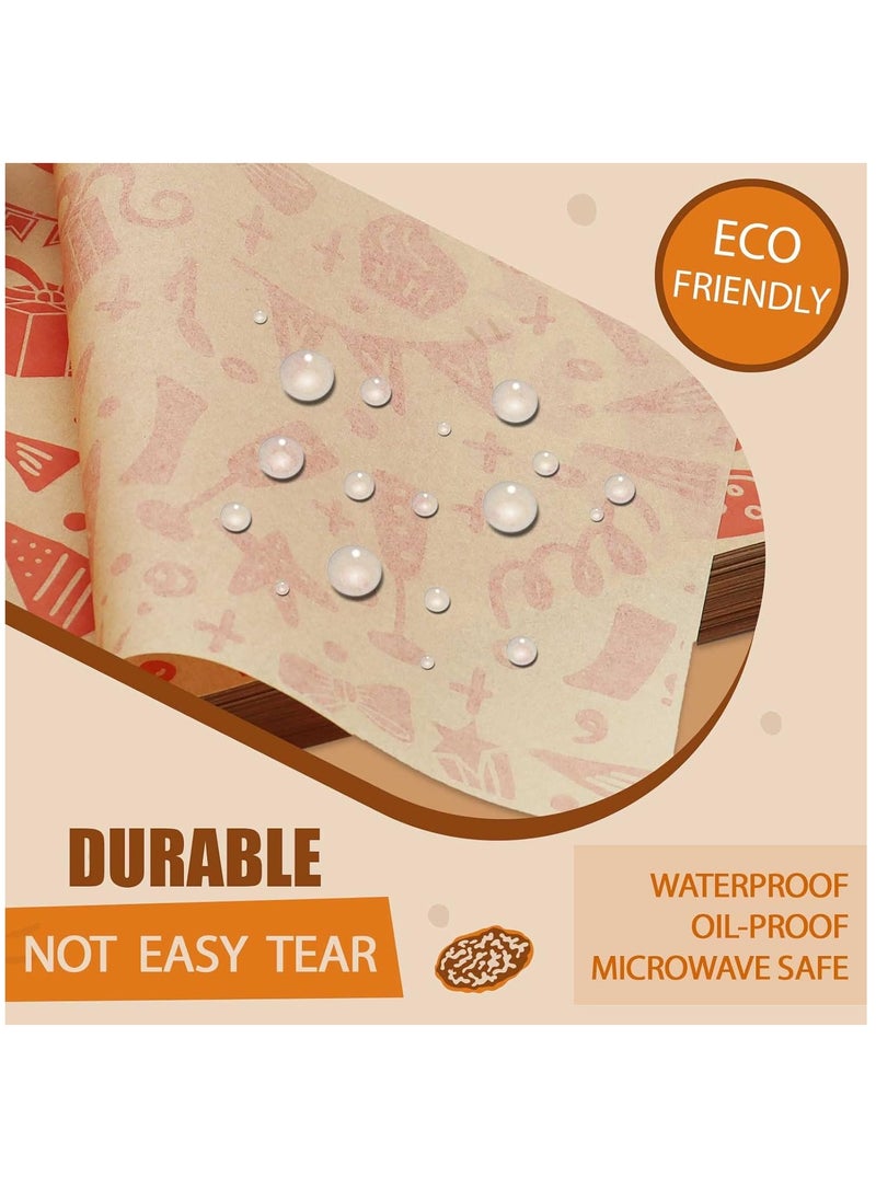 Excefore Food Paper Sheets 150Pack 25 × 35cm Paper Liners for Plastic Food Basket Deli Sandwich Wrappers Best Kraft Food Wrapping Paper Sheets for Picnic Festival Fair or BBQ  - Image 2