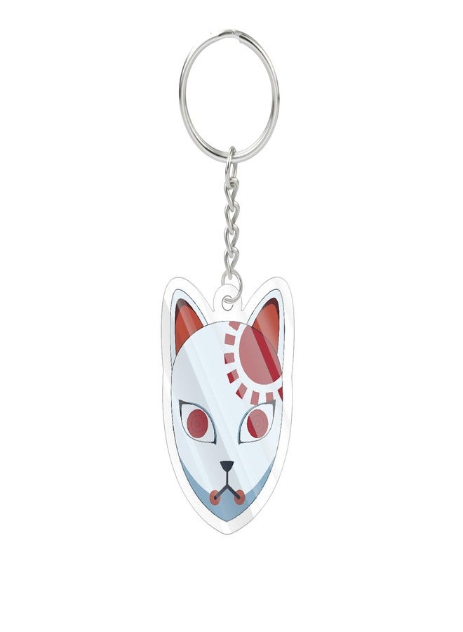 Careflection Acrylic Demon Slayer: Kimetsu no Yaiba Anime Mask Keychain Keyring Pendant Key chain, Multicolor - Image 1
