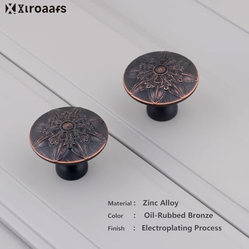Xlroaafs 10 Pack Oil Rubbed Bronze Cabinet Hardware Knobs,1-2/5" Round Bronze Knobs Handles for Kitchen Cabinets and Drawers Antique Bronze Drawer Pulls - Image 3