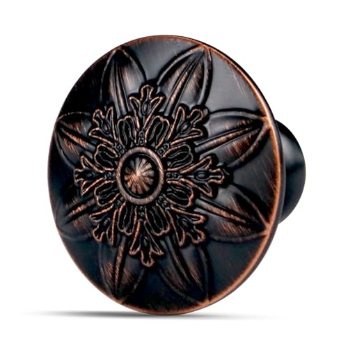 Xlroaafs 10 Pack Oil Rubbed Bronze Cabinet Hardware Knobs,1-2/5" Round Bronze Knobs Handles for Kitchen Cabinets and Drawers Antique Bronze Drawer Pulls - Image 1