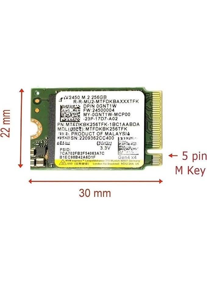 256GB M.2 PCIe NVMe SSD Internal Solid State Drive 30mm 2230 Form Factor M Key - Image 2