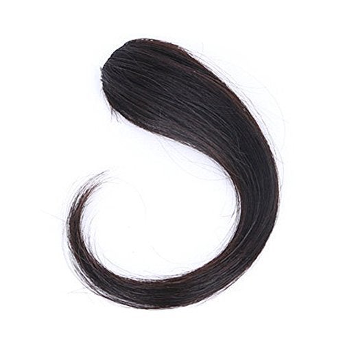 Remeehi Hand Made Long Straight Bangs 1pcs Invisible Clip In Side Bangs Human Hair Nature Look Hair Piece Extension Natural Black - Image 1