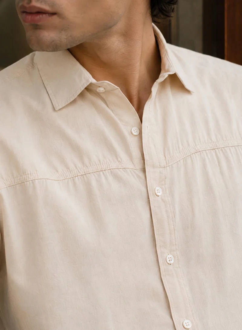 CAHOOT  Men's Green Plain/Basic Regular Shirt For Casual Wear | Collared Neck | Long Sleeve | Button Closure | Polyester Shirt Crafted With Comfort Fit For Everyday Wear (3573) for Men | Best Price UAE