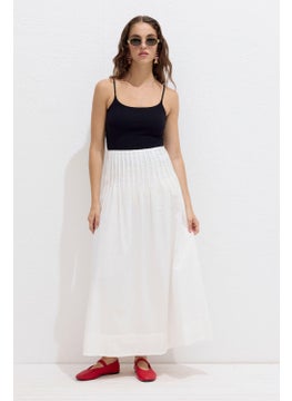 Manuka Ribbed Voile Skirt Ecru  - Image 1