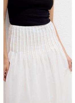 Manuka Ribbed Voile Skirt Ecru  - Image 2
