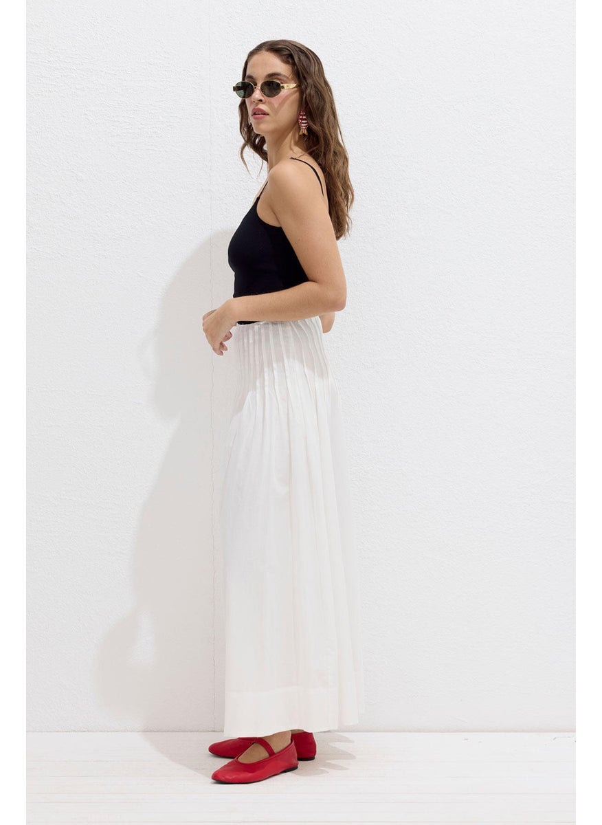 Manuka Ribbed Voile Skirt Ecru  - Image 5