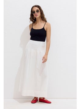 Manuka Ribbed Voile Skirt Ecru  - Image 4