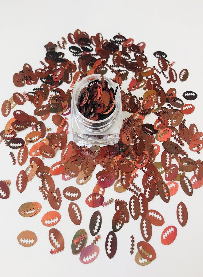 PrettyG 10 Grams/Pack - Brown Holographic Football Rugby Ball Shape Glitter - Festival Rave Beauty Makeup Face Body Nail Art Decoration LB406 - Image 1