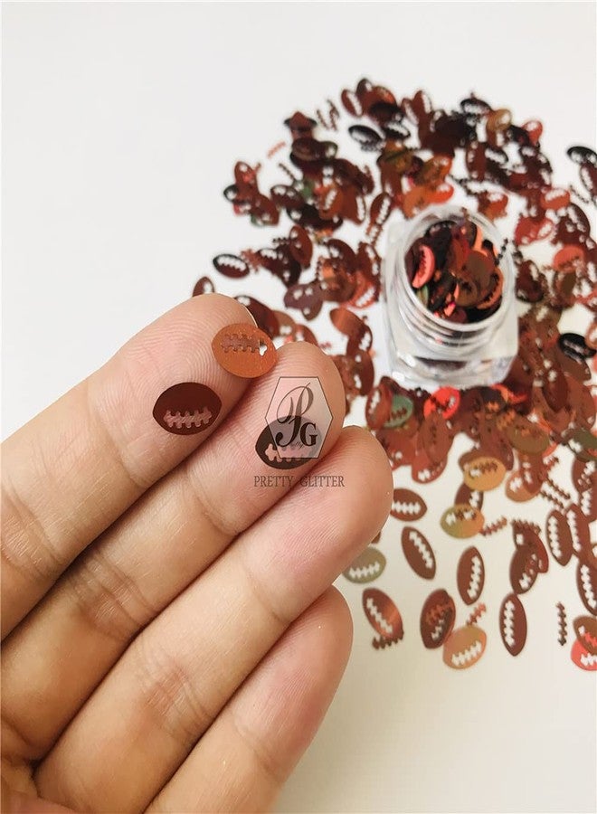 PrettyG 10 Grams/Pack - Brown Holographic Football Rugby Ball Shape Glitter - Festival Rave Beauty Makeup Face Body Nail Art Decoration LB406 - Image 4
