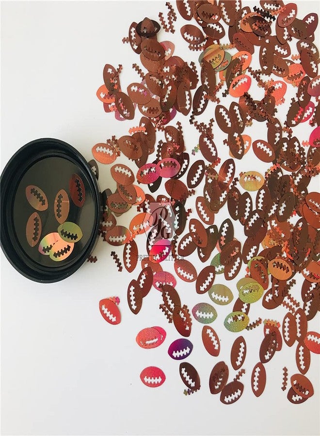 PrettyG 10 Grams/Pack - Brown Holographic Football Rugby Ball Shape Glitter - Festival Rave Beauty Makeup Face Body Nail Art Decoration LB406 - Image 2